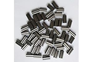 Laxygo 100pcs Double Barrel Copper Crimp Sleeves Fishing Line Connectors 6 Sizes