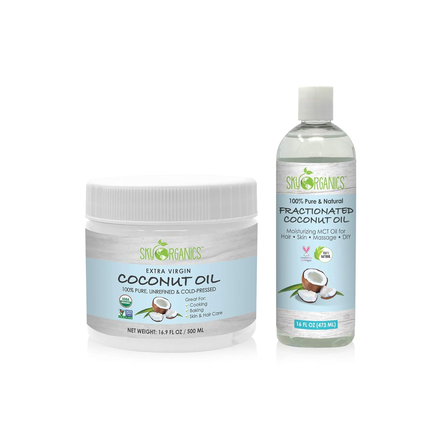 Sky Organics Extra Virgin&Fractionated Coconut Oil