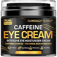 Caffeine Eye Cream For Anti Aging, Dark Circles, Bags, Puffiness. Great Under Eye Skin + Face Tightening, Eye Lift Treatment