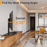 Perlegear Universal Swivel TV Stand 26-60 inch, Height Adjustable, 400x400 VESA view 2