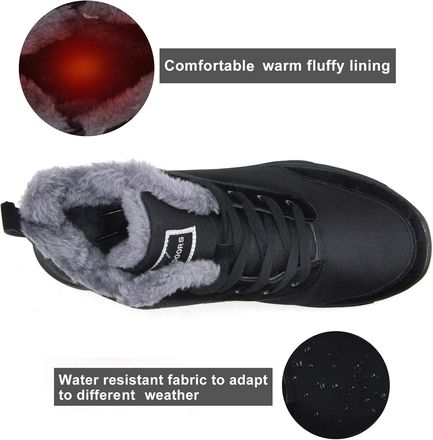  | BomKinta Women's Snow Boots Keep Warm Anti-Slip Soft Sole Warm Fur Lined Winter Ankle Booties | Ankle & Bootie
