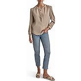 DKNY Womens Comfy Crew Neck Button Casual