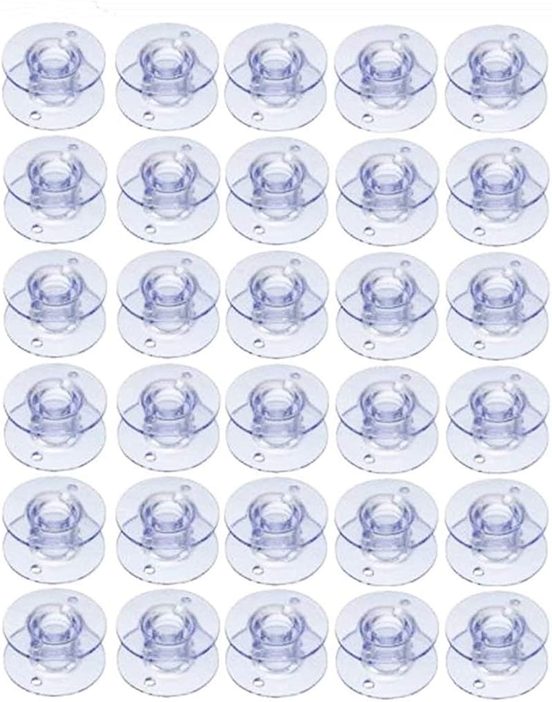 Kuesn 30 Pack SA156 Plastic Bobbins for Brother Sewing Machines