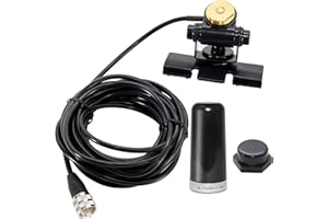 Anina Vehicle Ham Mobile Two Way Radio Antenna Dual Band VHF UHF 136-174MHz 400-470MHz, Adjustable NMO Lip Mount Bracket for Truck Hatchbacks SUV Car w/ RG58 Coaxial Cable PL-259 Connector & Rain Cup