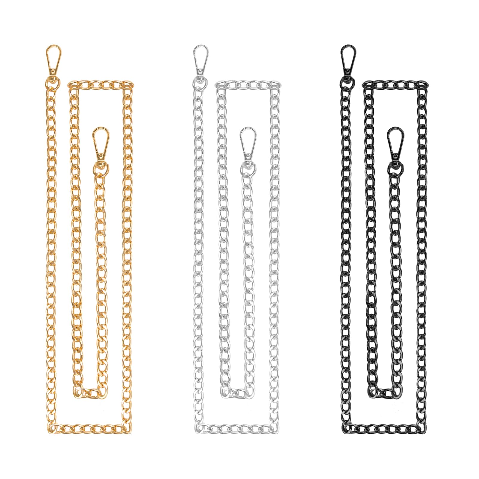 Photo 1 of ***MISSING PARTS***
FZWONVUC 47" Chain Purse Strap,3 PCS Purse Chain Strap Purse Chains for handbags Accessories for Crossbody Bags (S-Black+Silver+Gold)