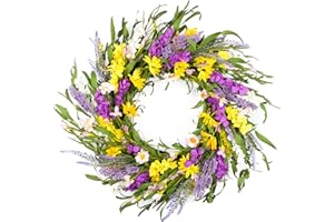 HomeKaren Spring Floral Wreaths for Front Door 22 Inch, All Seasons, Home Decoration for Wall and Outside