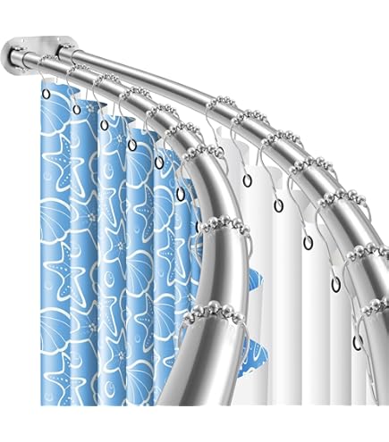 Zenna Home NeverRust Aluminum Tension Curved Shower Curtain Rod –