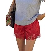 LOMON Women Satin Silk Lace Shorts Y2k Mini Shorts Coquette Lounge Half Slip Pj Bottoms 2026