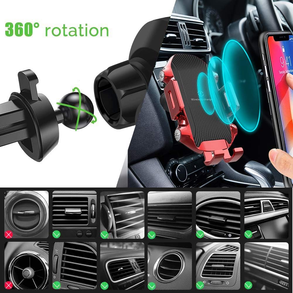 2 in1 Wireless Car Charger Car Mount Phone Cup Mount Phone Holder Smart Sensor Clamping 10W/7.5W