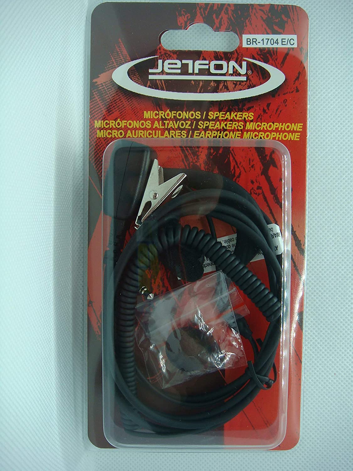 Jetfon BR-1704 E/C – Hook Type Microheadset for Walkie-Talkies, Black