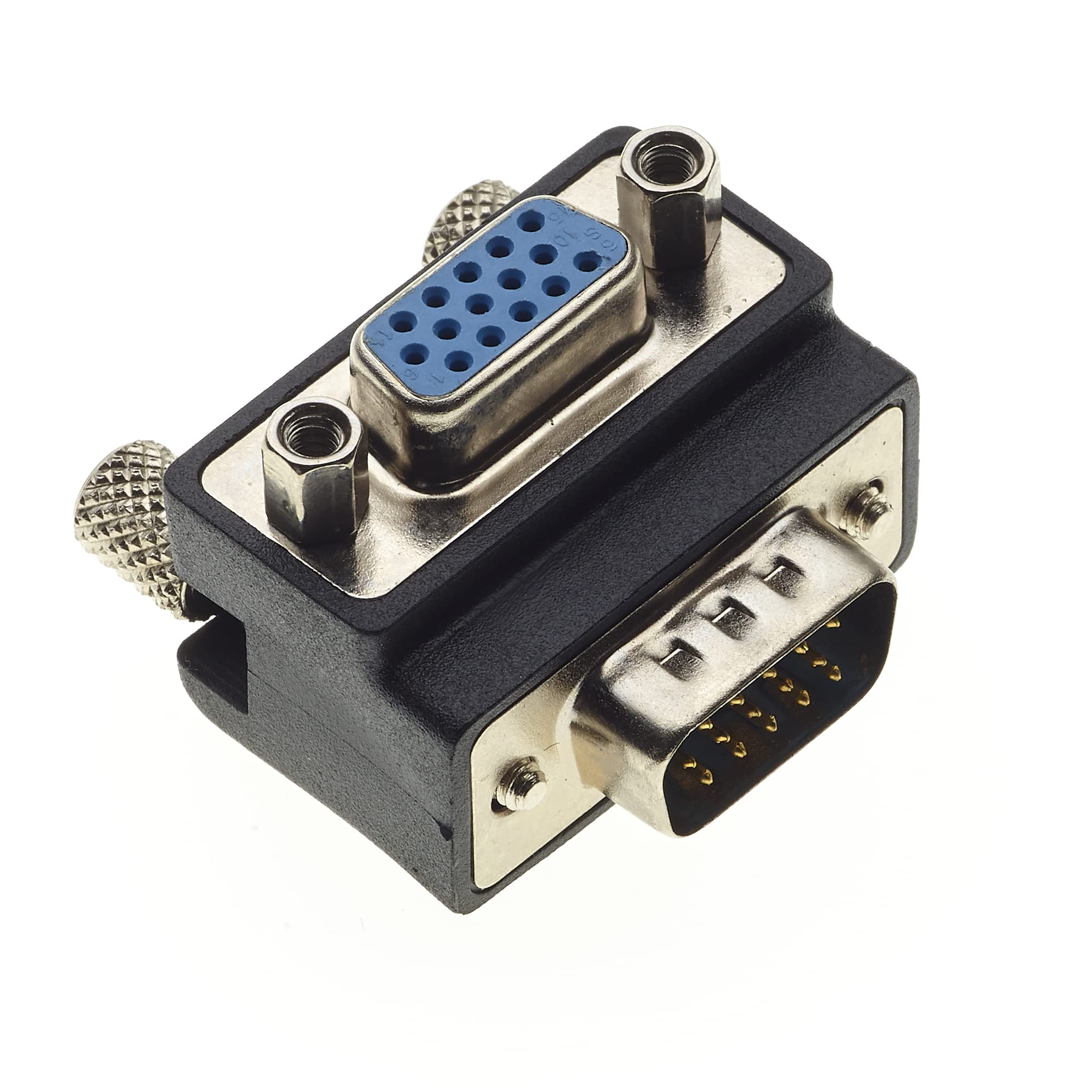 Keple 90 Degree Right Angle VGA Adaptor, 15 Pin Male To Female Extension Converter Coupler, Angled Male To Female VGA 15Pin Adapter For Wall Mount, TV, Monitor