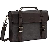 Messenger Bag for Men,Vintage Canvas Leather Canvas Laptop Satchel Shoulder Bag Business Briefcase