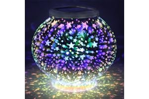 ELOCUPWE Color Changing Stars Solar Table Light,Solar Goble Lights Outdoor,Solar Balls Light for Garden,Summer Decorations for Outside,Garden Decor,Deck Decorations,Garden Gifts