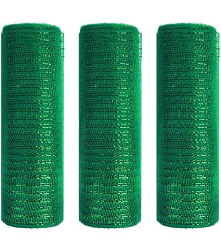 Koopi Deco Mesh Ribbon - 2 Rolls, 10" X 30 Feet Each, White With White Iridescent Foil, For Wreaths & Crafts