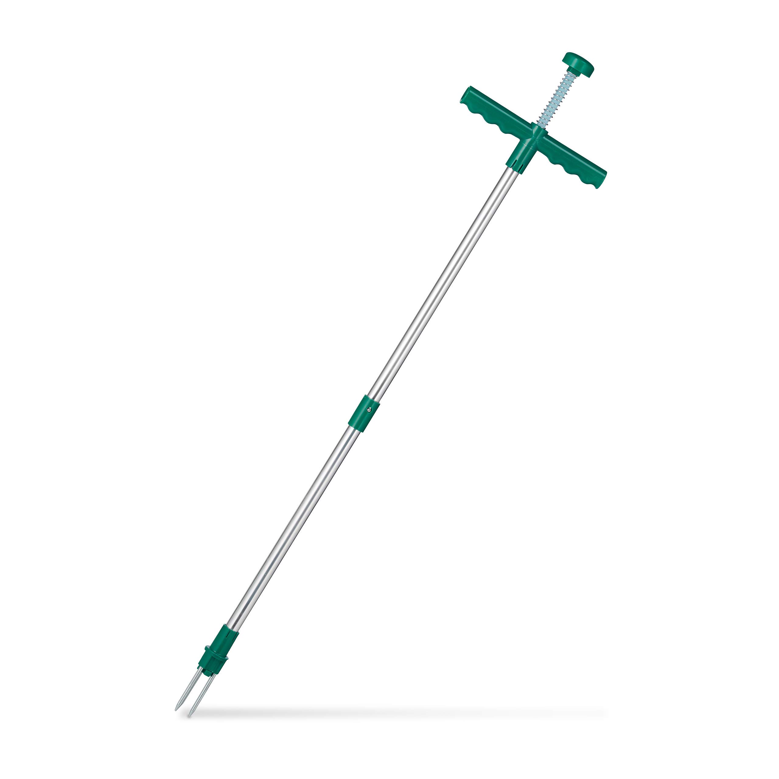 Relaxdays Weed Grubber, Daisy Grubber With Steel Claws & Ejector, Weed Pulling Without Bending; 100cm, Green