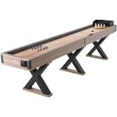 VEVOR 7ft 9ft 12ft Shuffleboard Table for Family Game Room, Shuffle Board with Scratch-Resistant Playfield, Legs, 8 Pucks, Wax, Brush, for Smooth Fast Puck Action