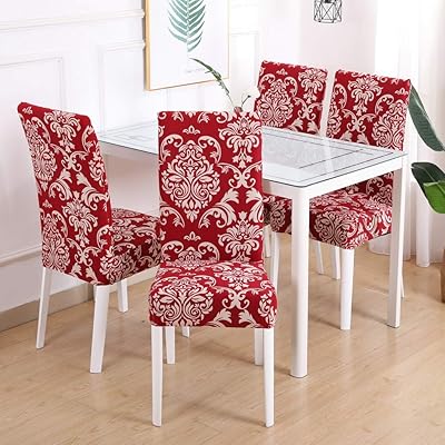Red Dining Room Chair Covers : Chair Seat Covers For Dining Room Chair Covers Printed Dining Chair Seat Covers Set Of 4 Red Pricepulse : Red faux leather dining room chairs.