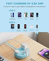 Blue Extension Cord with Surge Protected 1080J - 5