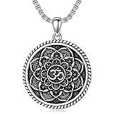 Om Necklace 925 Sterling Silver Mandala Pendant
