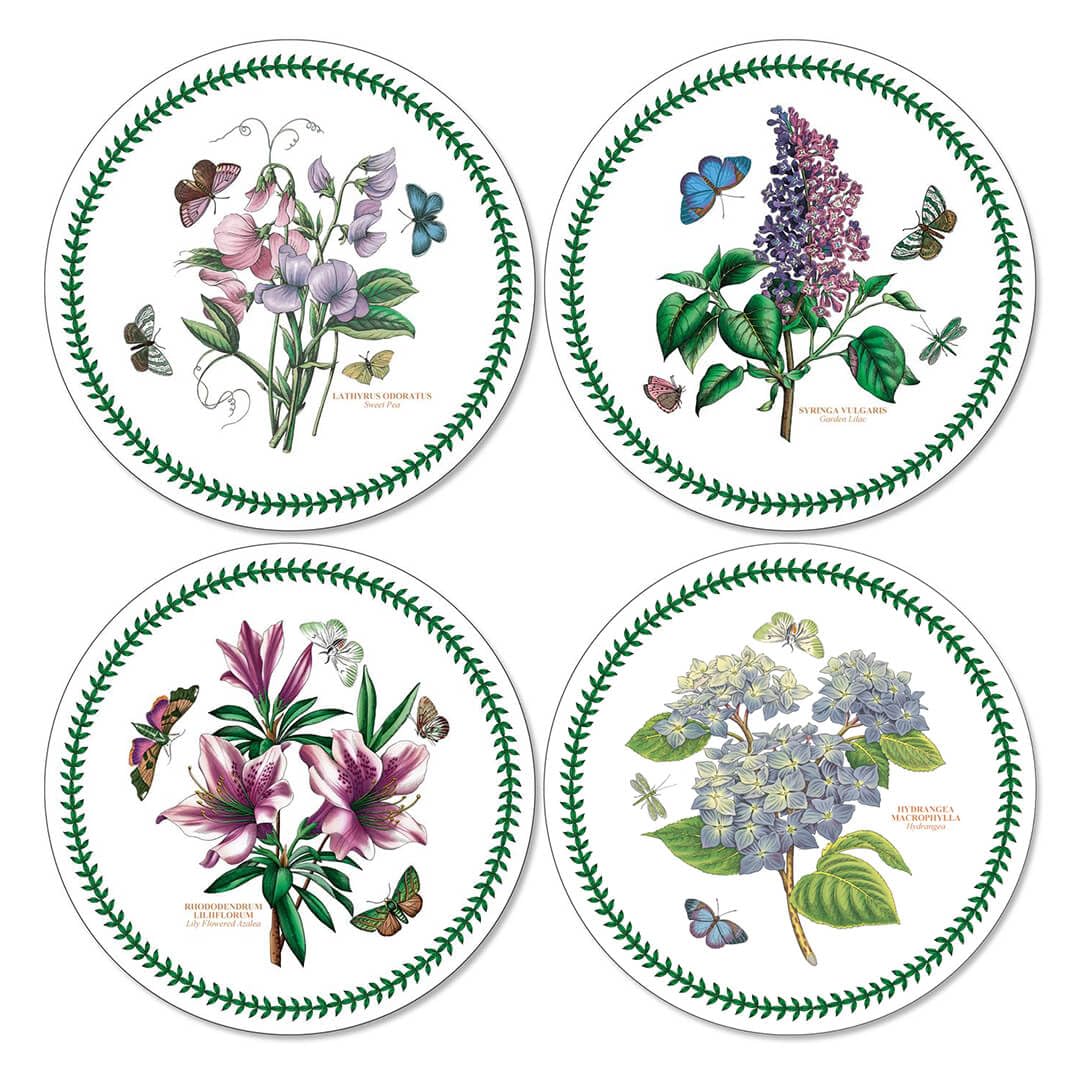 Pimpernel 34 cm Diameter MDF with Cork Back Botanic Garden Round Placemats, Set of 4, Multi-Colour