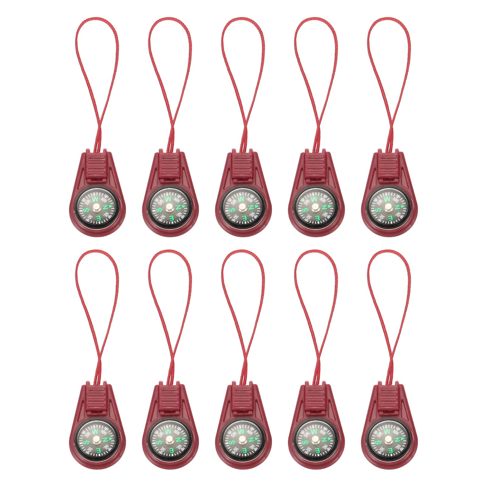 PATIKIL Mini Survival Compass, 25 Pcs Button Compass Bulk kit for Outdoor Hiking Camping Travelling Party Favors, Red