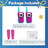 Retevis RT388 Kids Walkie Talkies VOX, Flashlight, 8 Volume Levels, Blue-Pink view 9