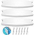 3PCS 18" Universal Pool Ladder Steps Replacement,Heavy-Duty Molded Plastic Swimming Pool Ladder Rung Step with 6PCS Stainless Steel Bolts,Fit for Most Above-Ground and In-Ground Pools,White