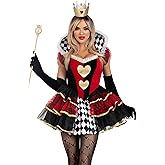 Leg Avenue Womens 2 Pc Queen of Hearts Halloween Costume for Women