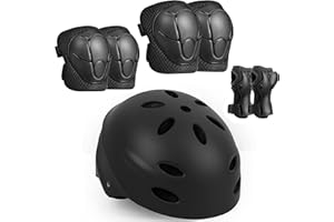 SAMIT Kids Bike Helmet Adjustable, Knee Elbow Wrist Pads Set for Youth Boys Girls Ages 5-8,Protective Gear Set for Skateboard, Bike, Roller Skating, Cycling, Scooter