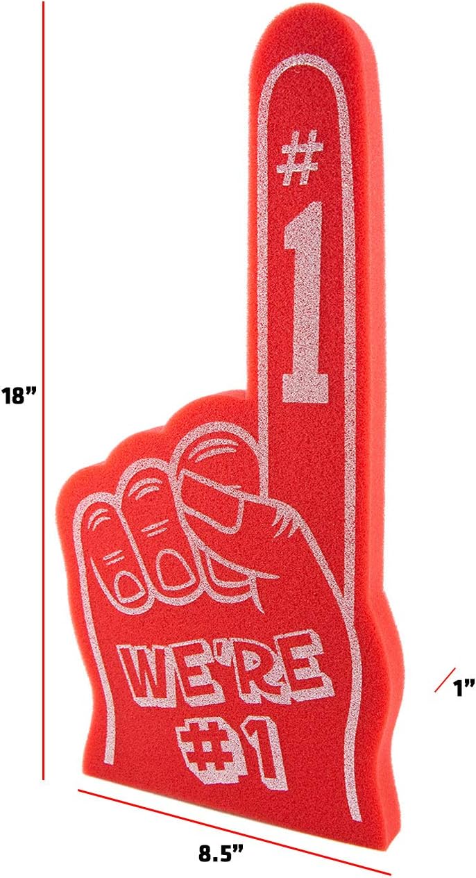 FUNSTITUTION Foam Finger We're Number 1- Large Giant 18 inch for All Occasions Cheerleading Pompom Football, Sports, Birthdays and Concerts – Lightweight and Durable Hand in Vibrant Colors (Navy) : Sports & Outdoors