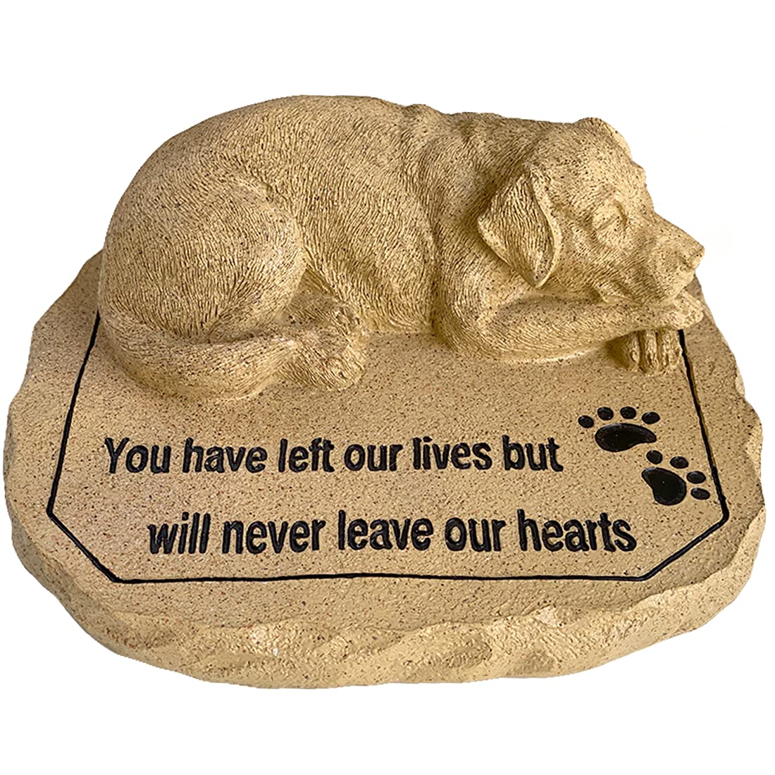 Lily's Home Pet Memorial Stone - Cat or Dog Grave Marker - Durable Waterproof Garden Memorial Stone for Indoor and Outdoor Use - Sympathy Gift for Pet Loss - Dog