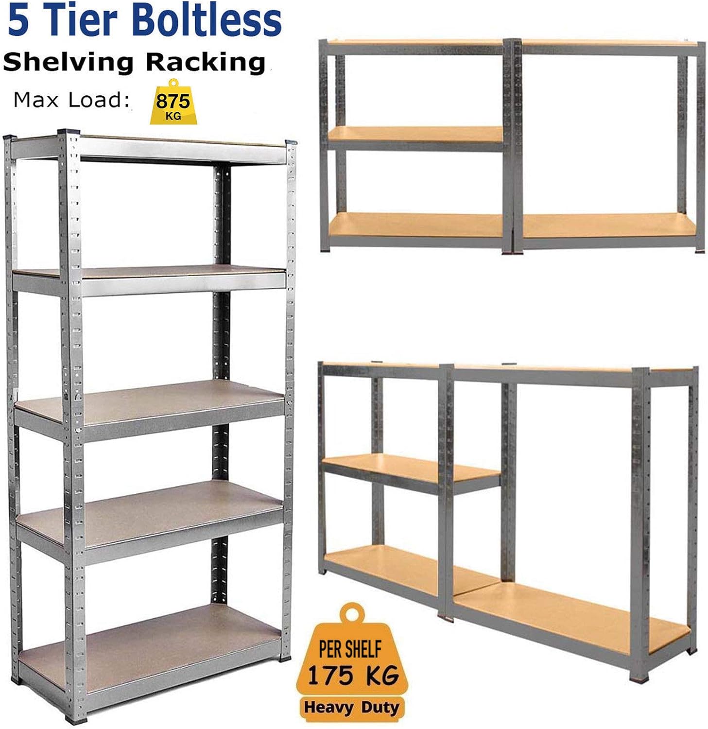 Garage Shed Racking Storage Shelving Unit, 150cm x 70cm x 30cm