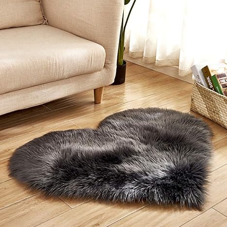 Taottao Wool Imitation Sheepskin Rugs Faux Fur Non Slip Bedroom Shaggy Carpet Mats