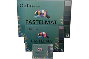 Oufin Youpin Pastelmat Glued Pad (21.2x15.3Inches) 54 x 39 cm - 600g㎡ - 10Sheets - Light Color Dark Color (Dark Color (Fine B