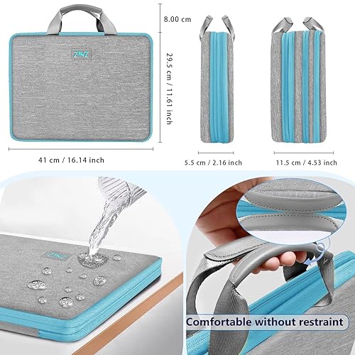 ZINZ Laptop Case 15 16 inch Sleeve, Expandable Computer Hand Bag with  Multi-pockets Compatible with MacBo
