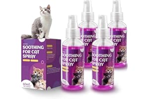 TAILTRESPASS Cat Calming Spray, Cat Pheromone Calming Spray, Natural Calming Solution for Cats, Reduce Kittens Stress, Anxiety, Scratching, Protect Furniture and Floors, Suit For Home, Travel, Vet Visits, 4 PACKS