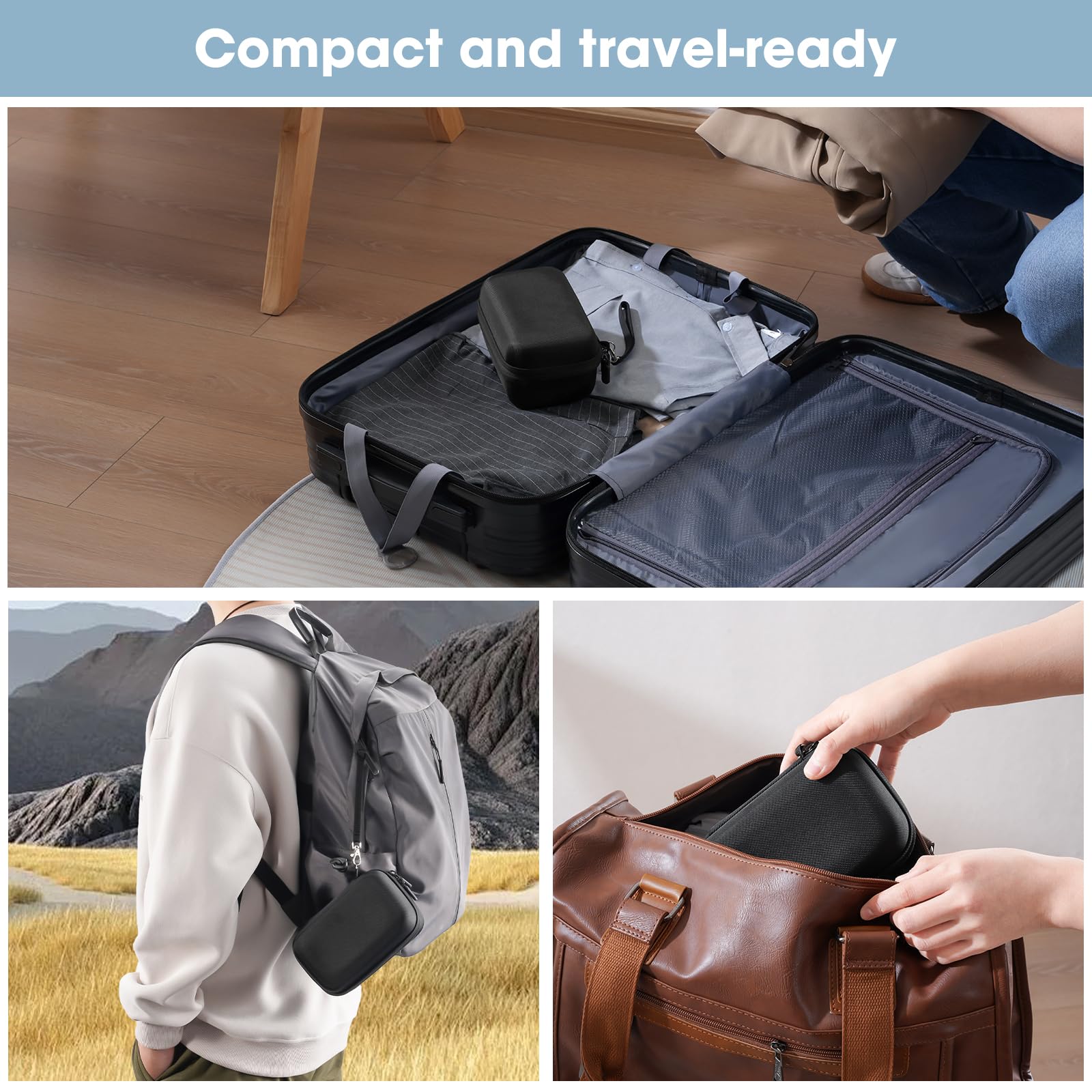 ProCase Travel Case for NeilMed Sinus Rinse Packets, Carrying Bag for Maoever Neti Pot Nasal Rinse, Portable Case for Sinus Rinse Bottle and Nasal Wash Salt Packets or Nose Cleaner Kit -Black