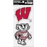 Rico Industries NCAA Wisconsin Badgers Double Up Die Cut 2-Piece Sticker Sheet