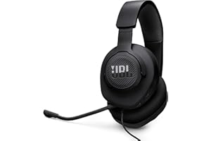 JBL Quantum 100M2 - Wired Over-Ear Gaming Headset with omnidirectional, Detachable mic with Mute Option and Fabric-Covered Me