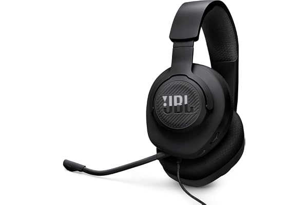 JBL Quantum 100M2 - Wired Over-Ear Gaming Headset with omnidirectional, Detachable mic with Mute Option and Fabric-Covered Me