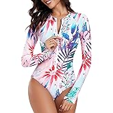 Century Star Long Sleeve Swimsuits for Women Rash Guard 2024 Surfing Modest One Piece Full Coverage High Neck Bathing Suit