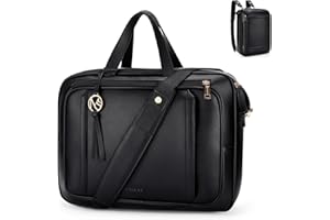 Missnine Briefcase for Women 15.6 inch Messenger Backpack PU Leather Laptop Bag Computer Bag for College Business Travel