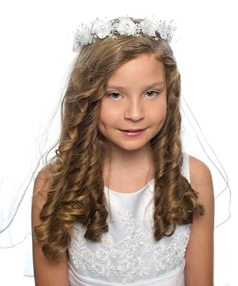 Olivia Koo Olivia Koo Girls First Communion White Floral Wreath