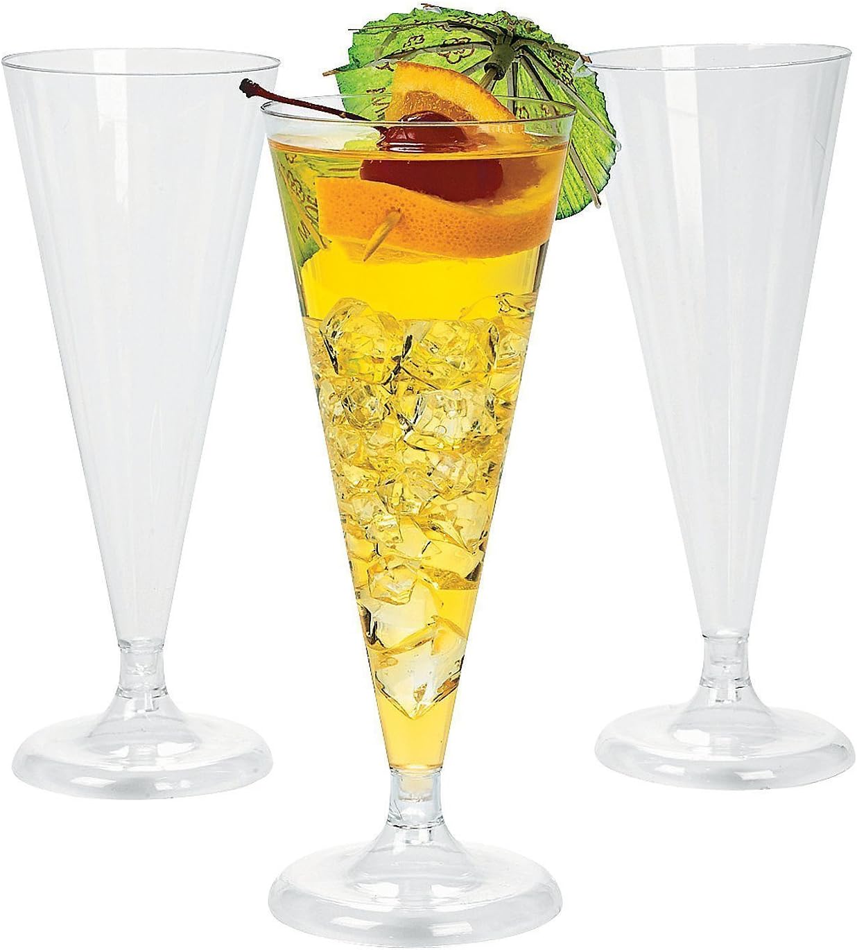 Champagne Flutes 20-Piece Plastic Toasting Flutes Set, 6 1/2-Inch, 6 fl oz , Clear