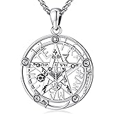 Witchy Jewelry for Women Men Nudo De Bruja Plata 925 Original Witches Knot Necklace Tetragrammaton Hecate Necklace Lilith Necklace Pentagram Necklace Cat Necklace Triple Moon Goddess Pendant Necklace