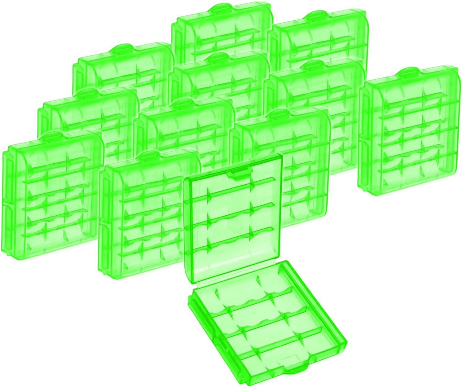 com-four® 12x Batteriebox aus Kunststoff - Aufbewahrungsbox für ...