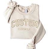 Custom Embroidered Sweatshirts and Hoodie Design Your Own, Personalized Sweatshirts Hoodie For Everyone, Customize Text On Sleeve, Add Your Own Custom Text, Personalized Embroidery Gift, Christmas