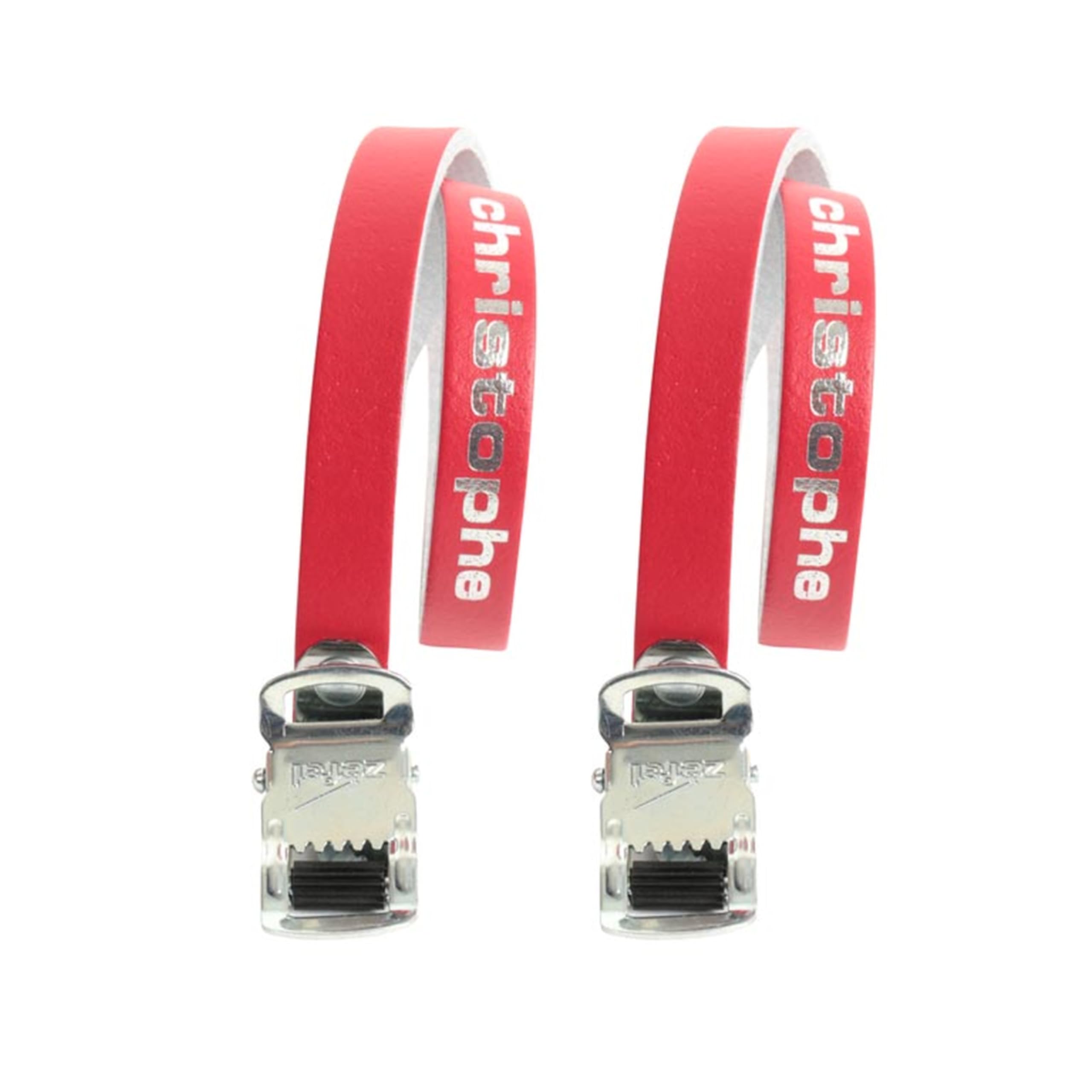 Zefal Unisex's Christophe Leather Toe Straps, Red, X-Large