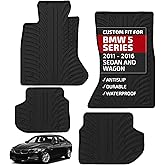 Gledring USA Custom Fit All-Weather Rubber Floor Mats Intended for BMW 5 Series 528i, 535i, 550i, F10 and F11, 2011-2016 Sedan and Wagon, No Trimming Needed.