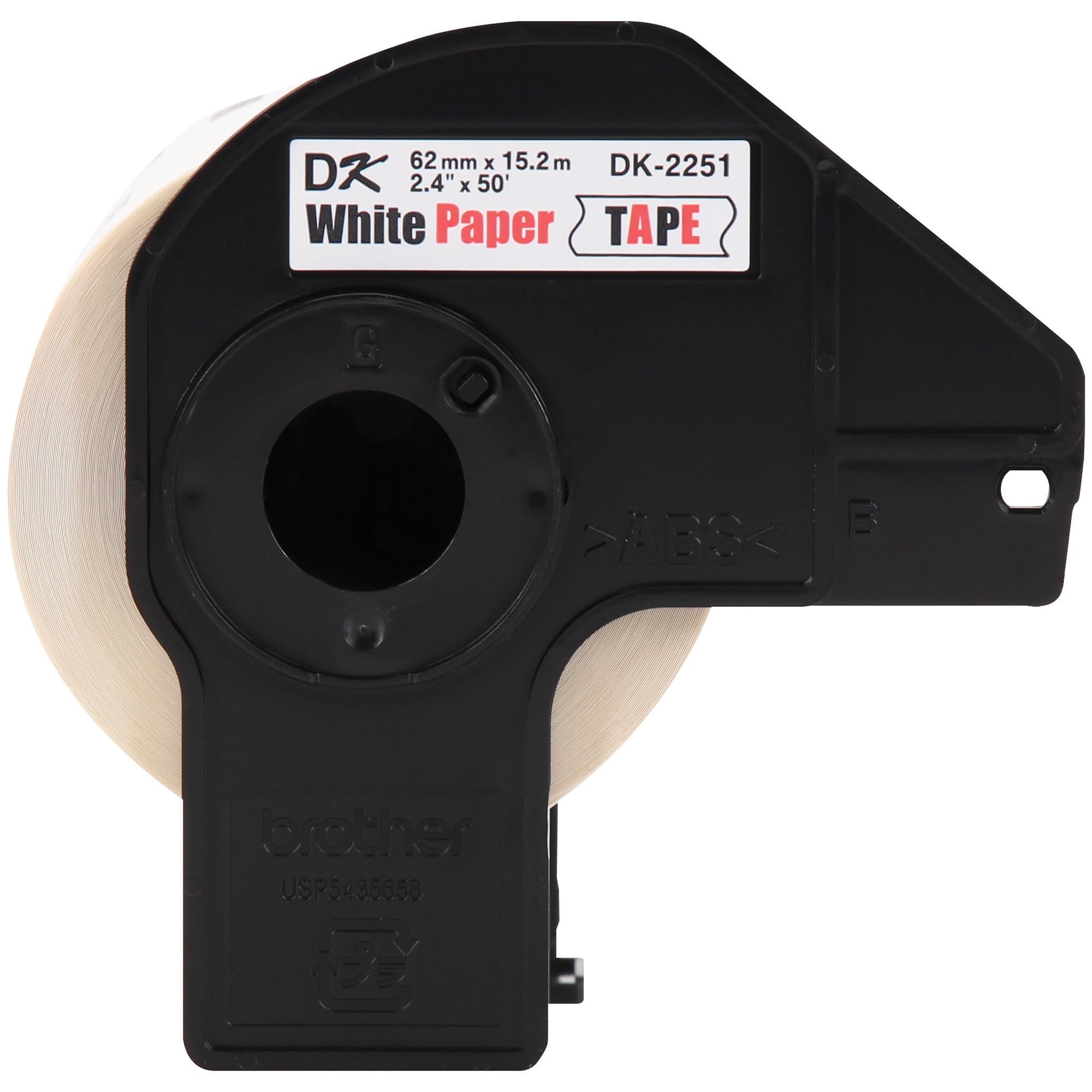 Brother Genuine DK-22513PK Continuous Length Replacement Labels, Black/Red Label on White Paper Tape, Engineered with Excellence, 2.4â€ x 50 feet, (3) Rolls per Box (DK22513PK)
